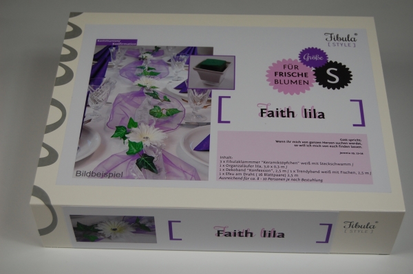 Fibula [Style]® Komplettset "Faith lila" für Frischblumen Größe S